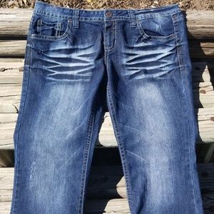 Sz 17 Boot Cut Wall Flower Blue Jeans